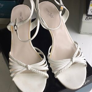 East 5th white strapped heels.  10M